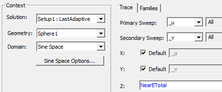 Context group box, Domain Field set to Sine Space