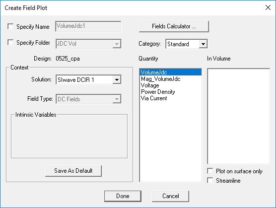 Create Field Plot Window