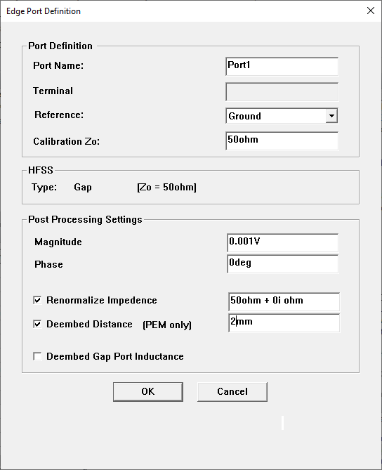 Edge Port Definition Window
