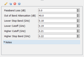 Passband profile panel.