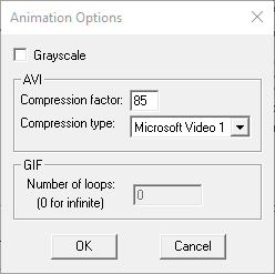 Animation Options dialog box.