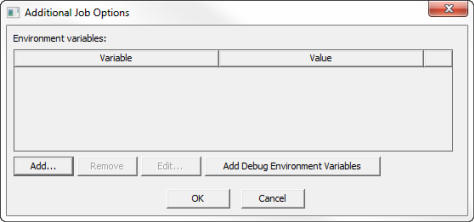 Additional Options dialog box.
