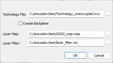 Import Control File Window