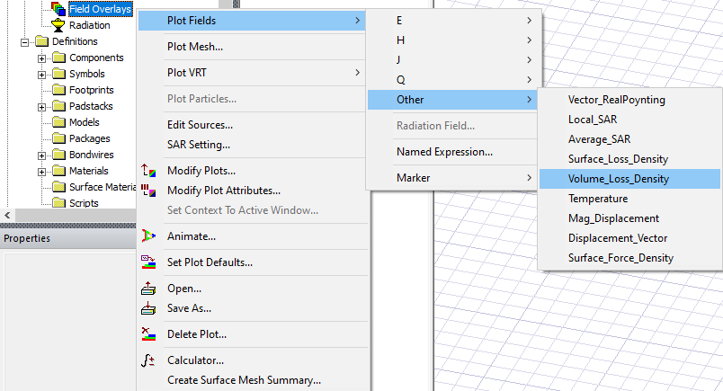 Plot Fields > Other > Volume_Loss_Density