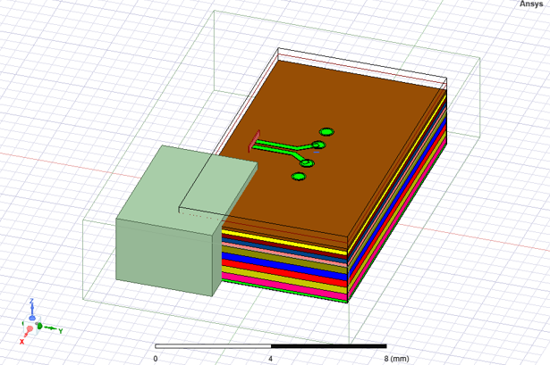 Model with layout component being intersected by a native box.