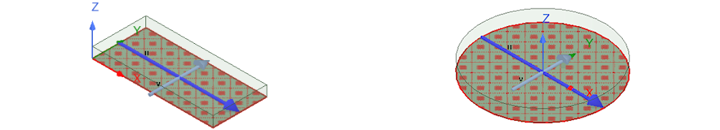 Wave port visualizations for the rectangular and circular waveguides