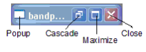Window Boarder with pop up, minimize, close buttons indicted. 