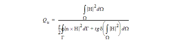 Equation for calculating the Q of a resonant cavity.
