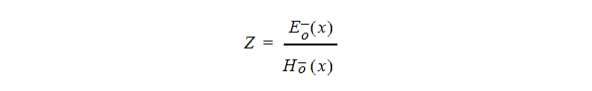 Equation for calculating the wave impedance.