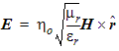 Equation for a spherical TEM wave.