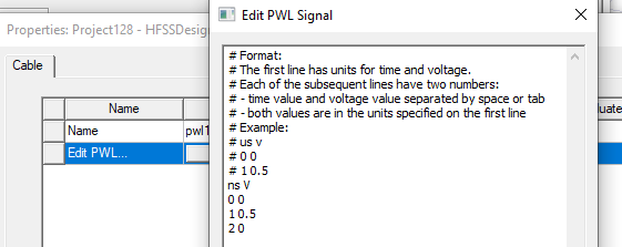 Edit PWL Signal dialog. 