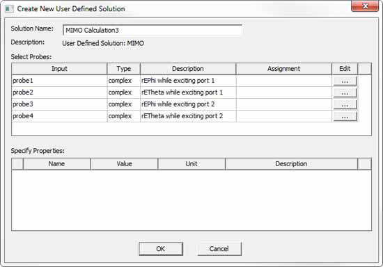 Create New User Defined Solution dialog.