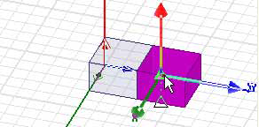 Model showing triangles at valid selection points.