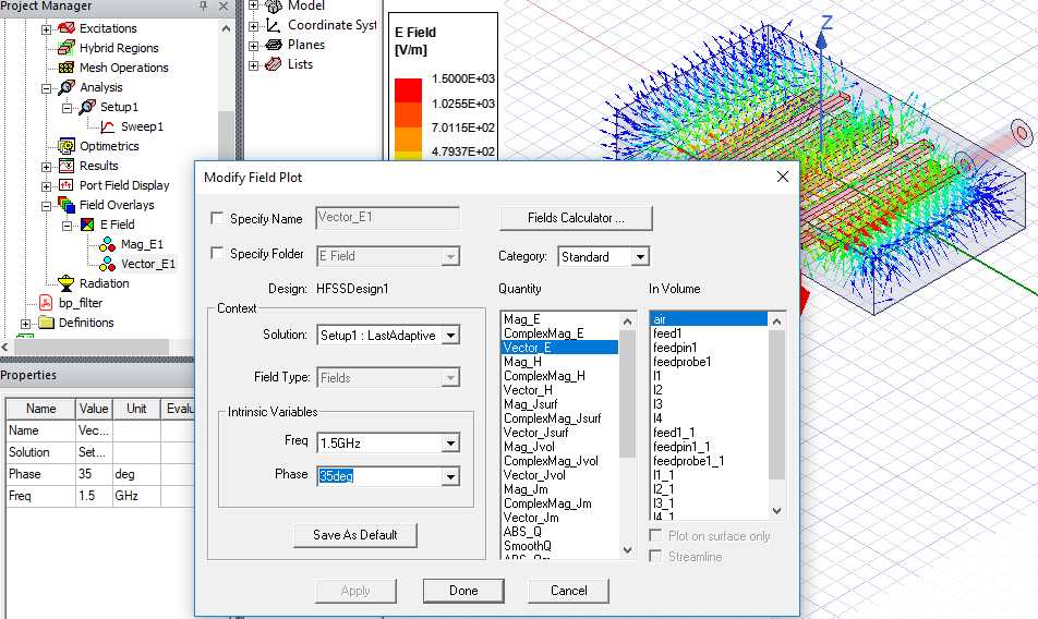 Modify Field Plot dialog.