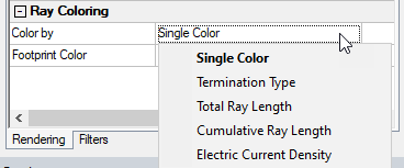 Properties window, Color by property set to Termination Type.