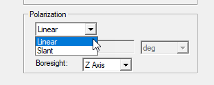 Polarization Drop-Down Menu