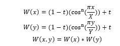 Final weight calculation equation for Cosine.