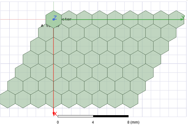 Array design in modeler window.