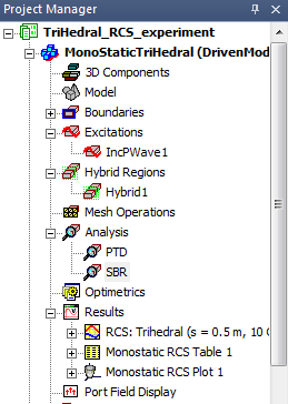 Project Manager panel.