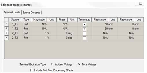 Edit Post Process Sources dialog.