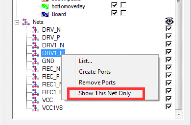 Right click menu with Show This Net Only highlighted.