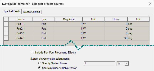 Edit postprocess sources dialog box