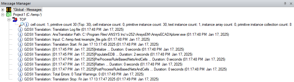 Message Manager Window