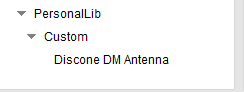 Antenna Type list, PerconalLib option expanded, Custom option expanded.