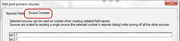 Edit Post Process Sources dialog.
