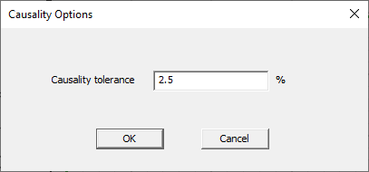 Casuality Options dialog.