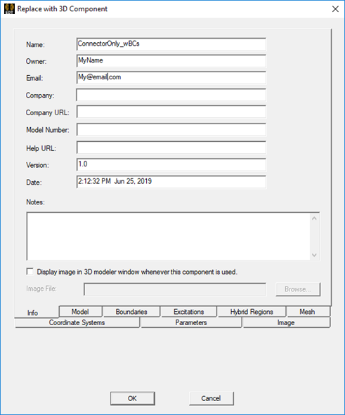 Replate with 3D Component Dialog box.