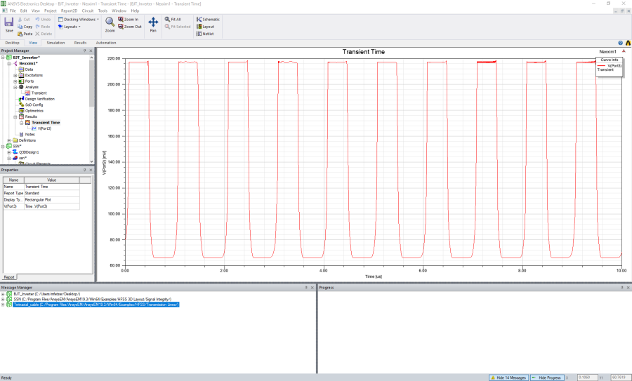 Report Window in Electronics Desktop