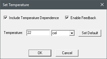 Set Temperature dialog