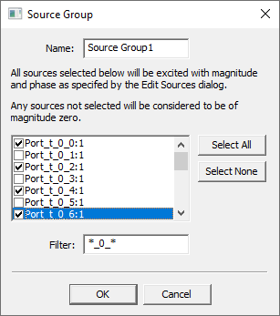 Source Group dialog.