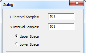 Sine Space Options dialog.