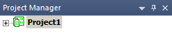 Project Manager Window. Project1 listed.