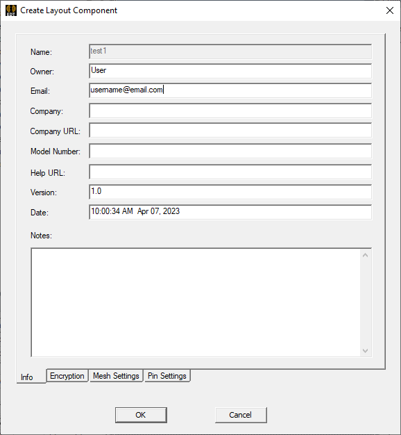 Create Layout Component Window