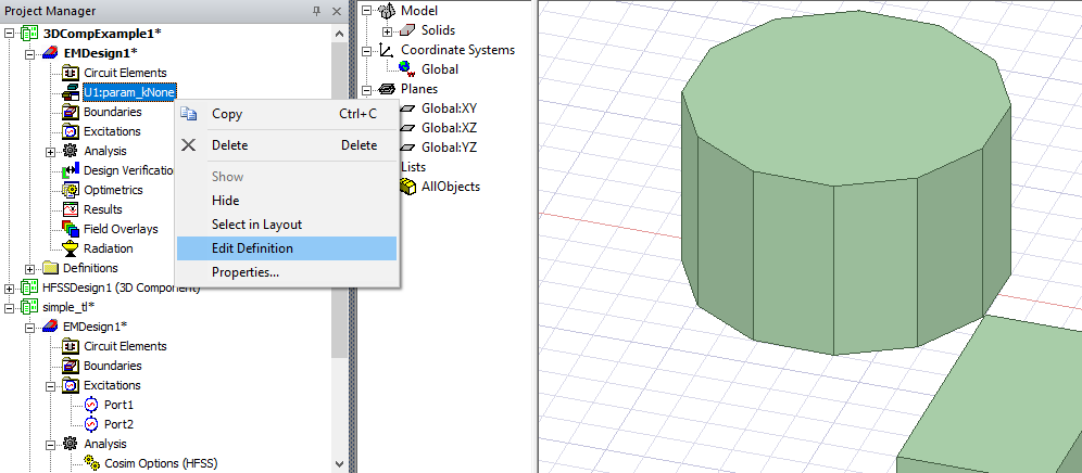 Editing a 3D Component Definition