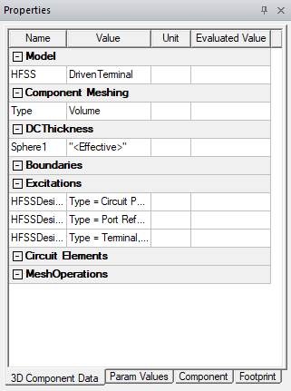 3D Components in the Project Manager Window