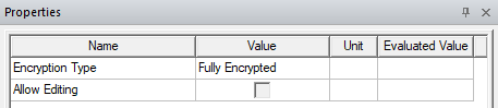Properties > Encryption Settings