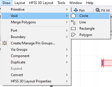 Draw > Void > Circle