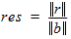 Relative residual equation.