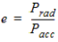 Radiation efficiency equation.