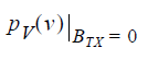 Probability notation of the PDF of the receiver voltage when the transmitted bit was a 0.