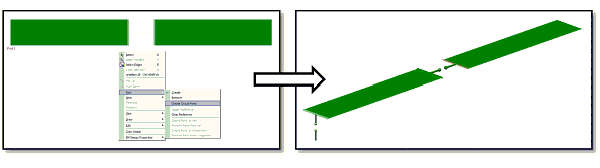Edge right-click menu, Port option expanded, Create Circuit Ports option highlighted.