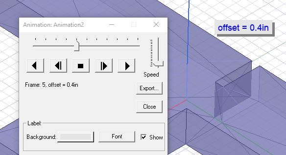 Animation Control Panel. Play button depressed.