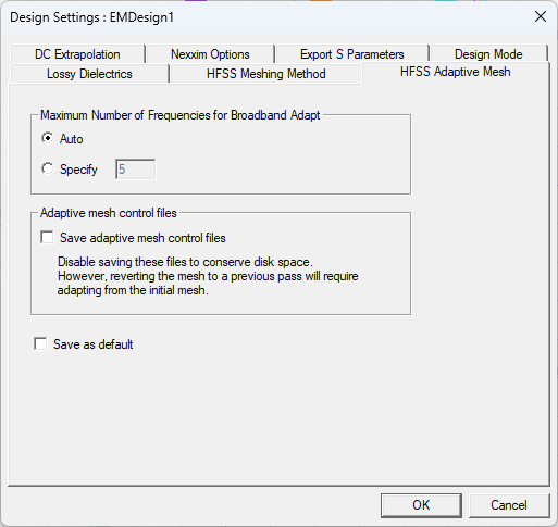 Design Settings Window