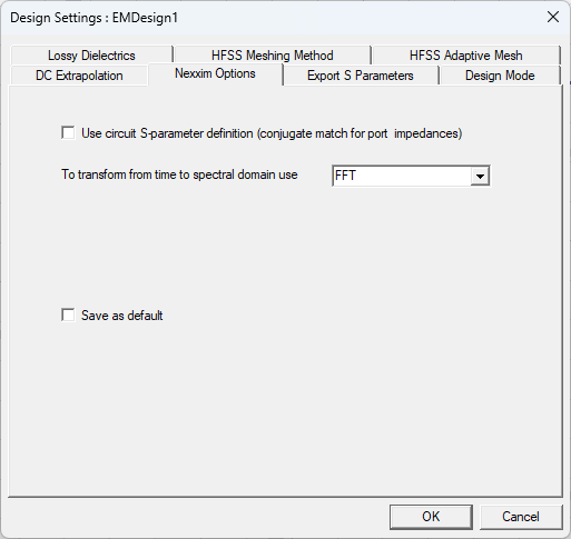 Design Settings Window