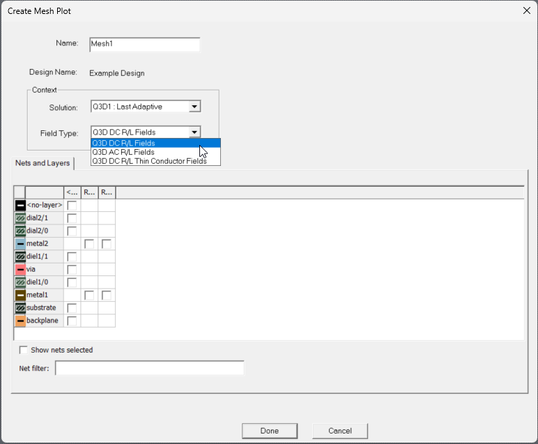 Create Mesh Plot Window