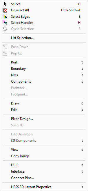 Right-Click Menu in Layout Editor